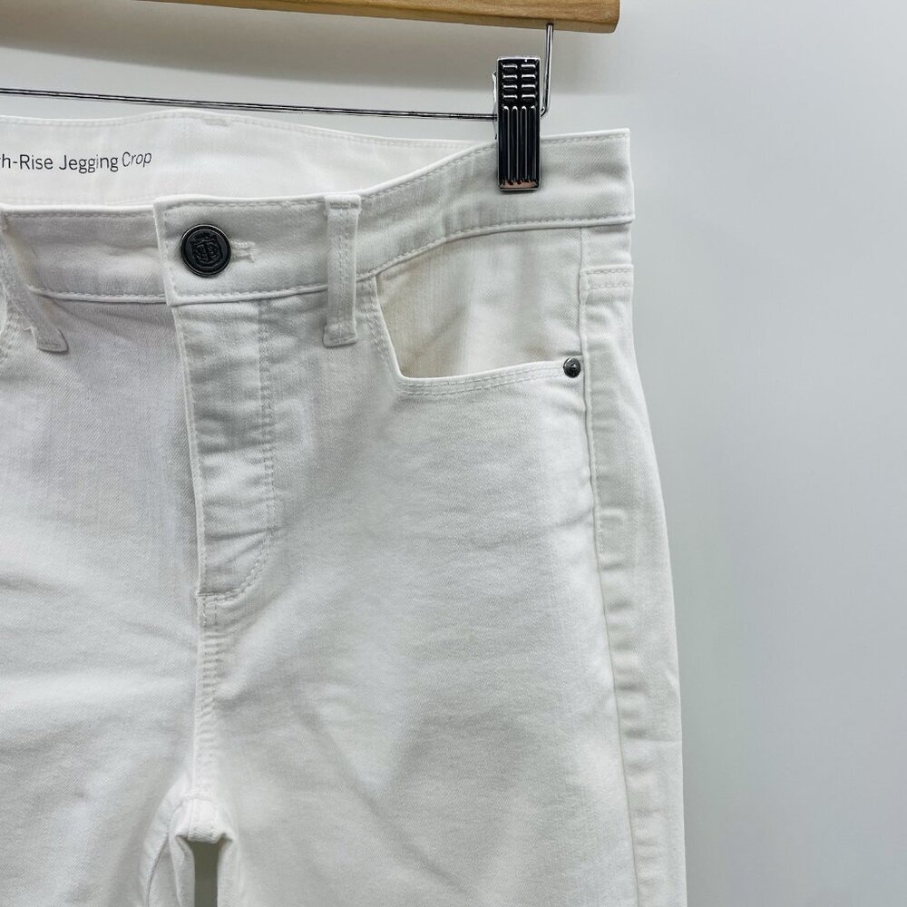 Talbots Womens Size 2 High Rise Jegging Crop Stretch Skinny Jeans in‎ White - Picture 3 of 8